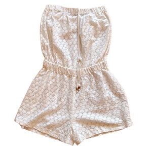 Point Final women's size‎ medium romper white short set